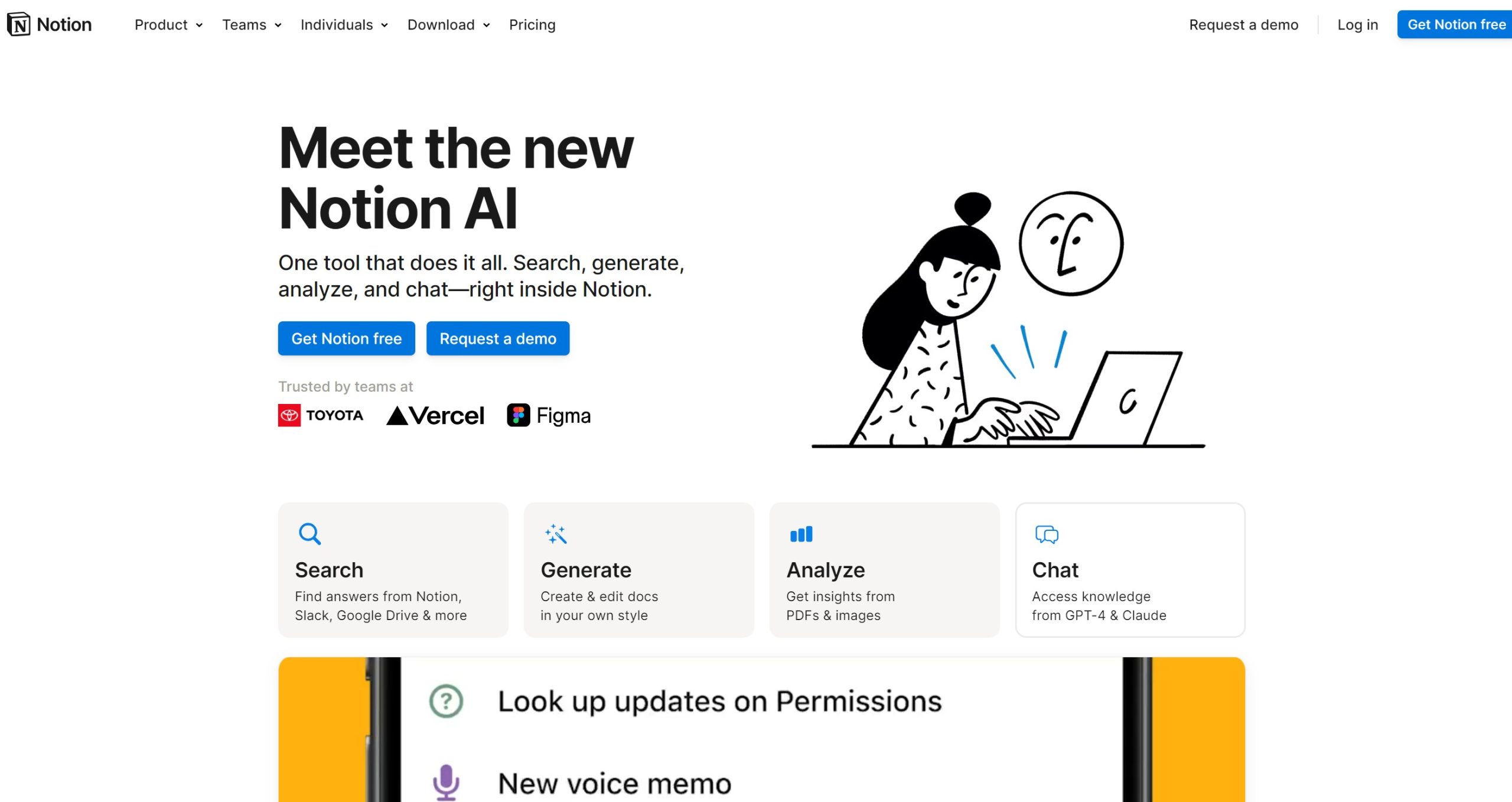 Notion AI功能界面截图