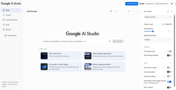 Google AI Studio使用流程截图