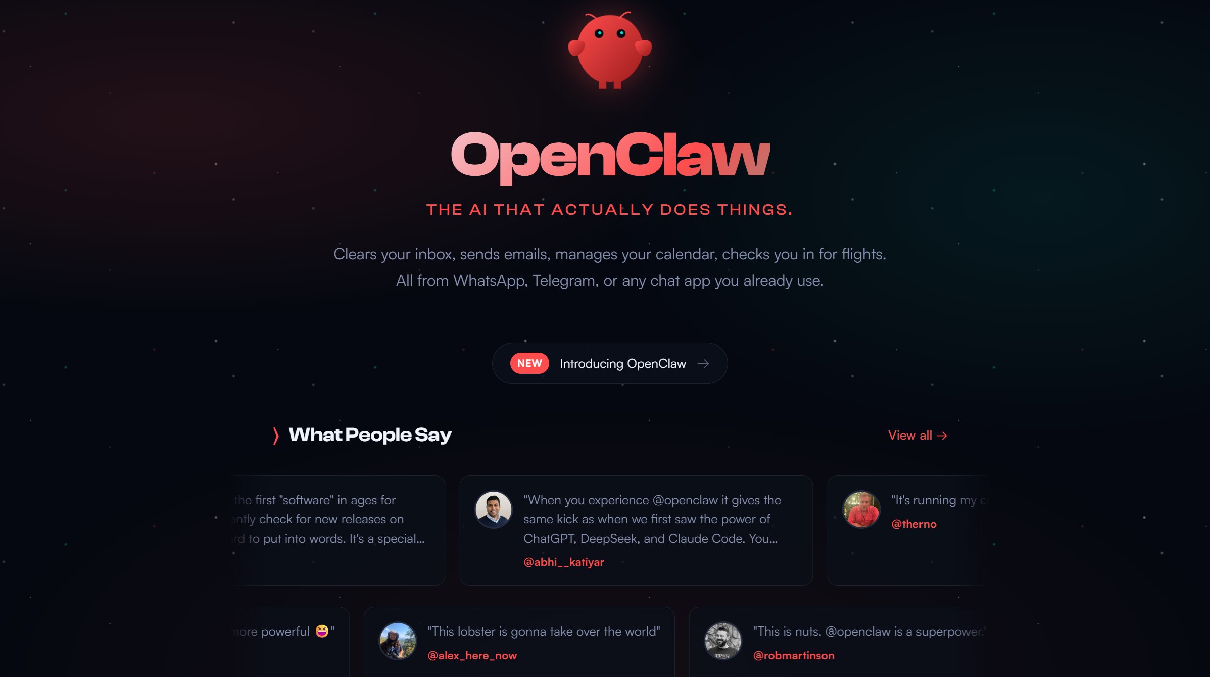 OpenClaw首页界面