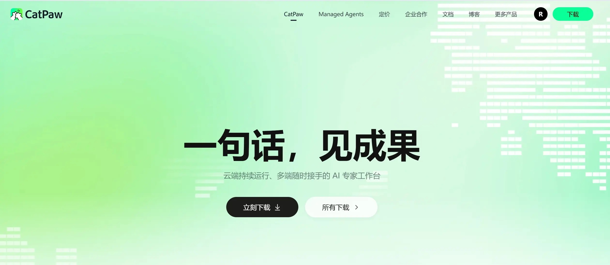 CatPaw平台首页界面