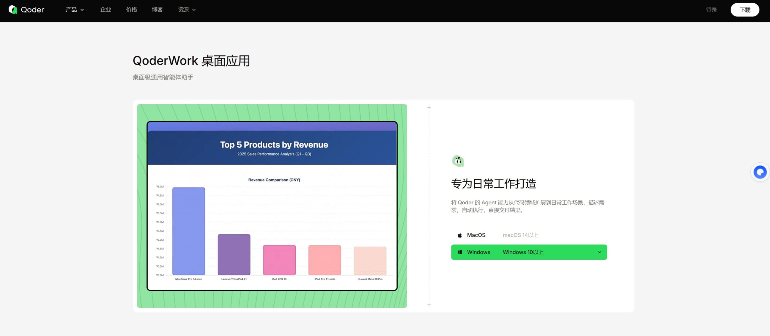 QoderWork官方首页截图