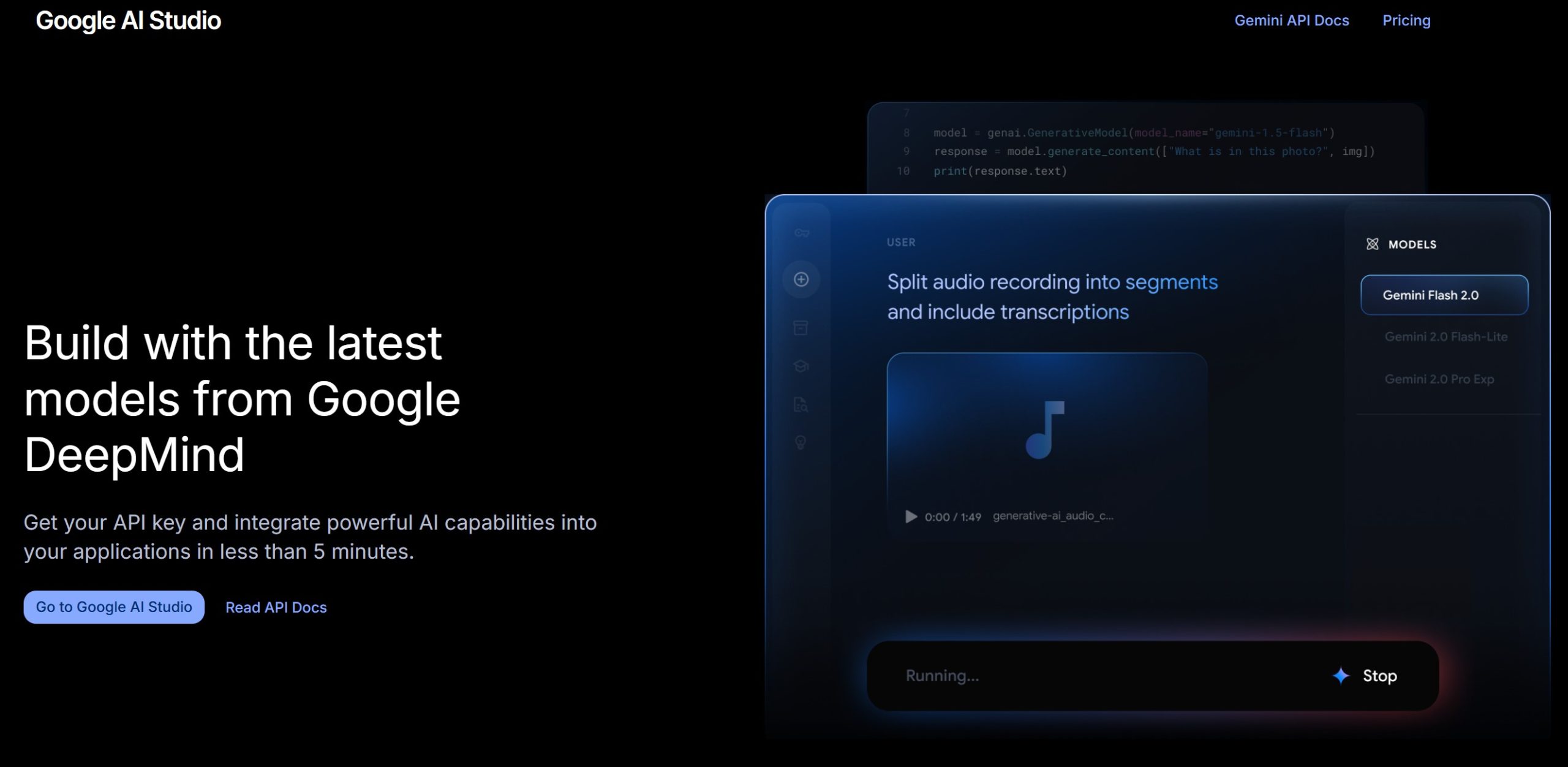 Google AI Studio主界面截图