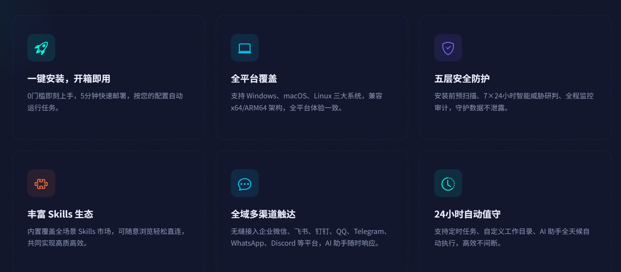 WinClaw功能概览图