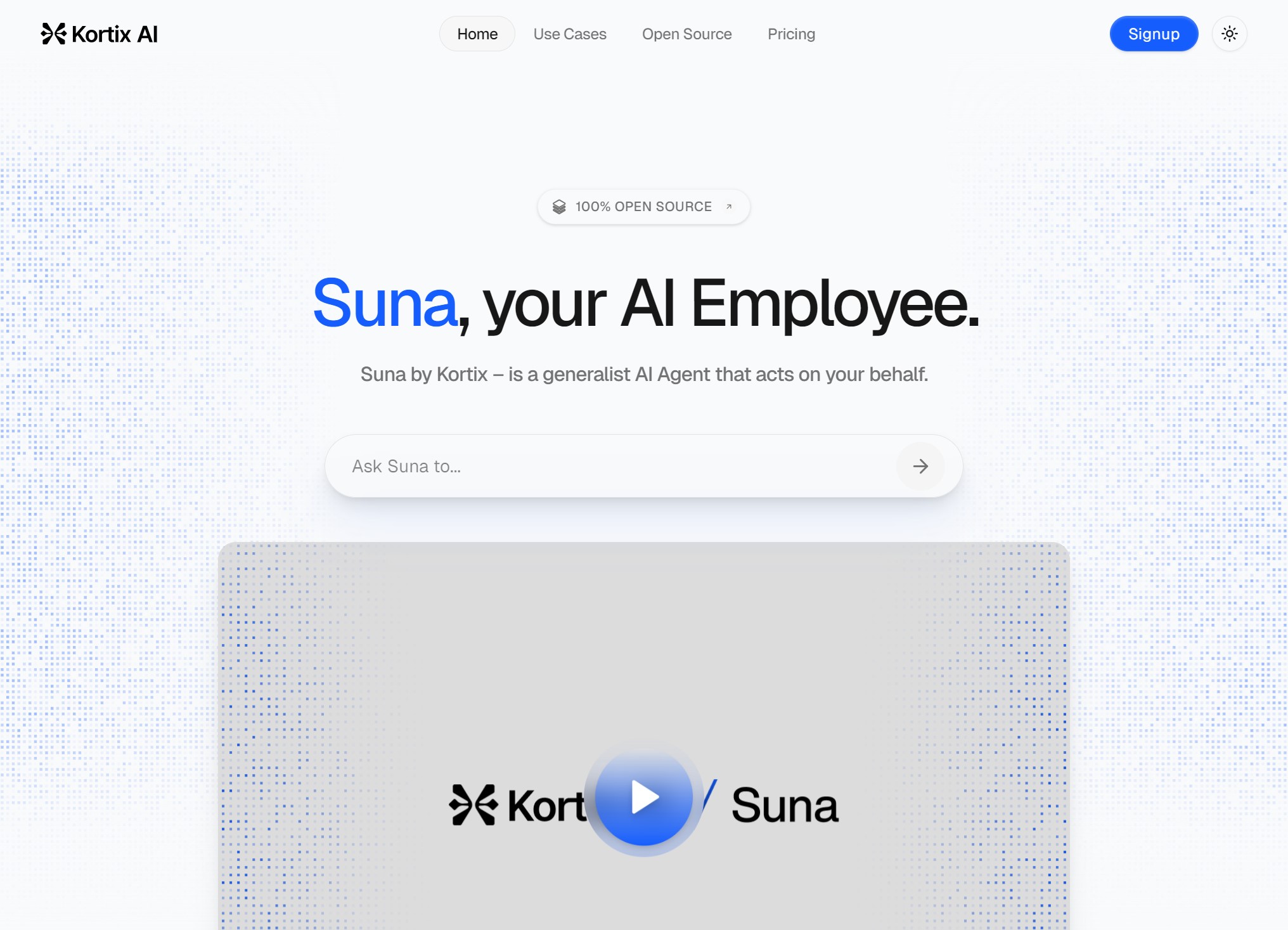 Suna AI智能体平台界面截图