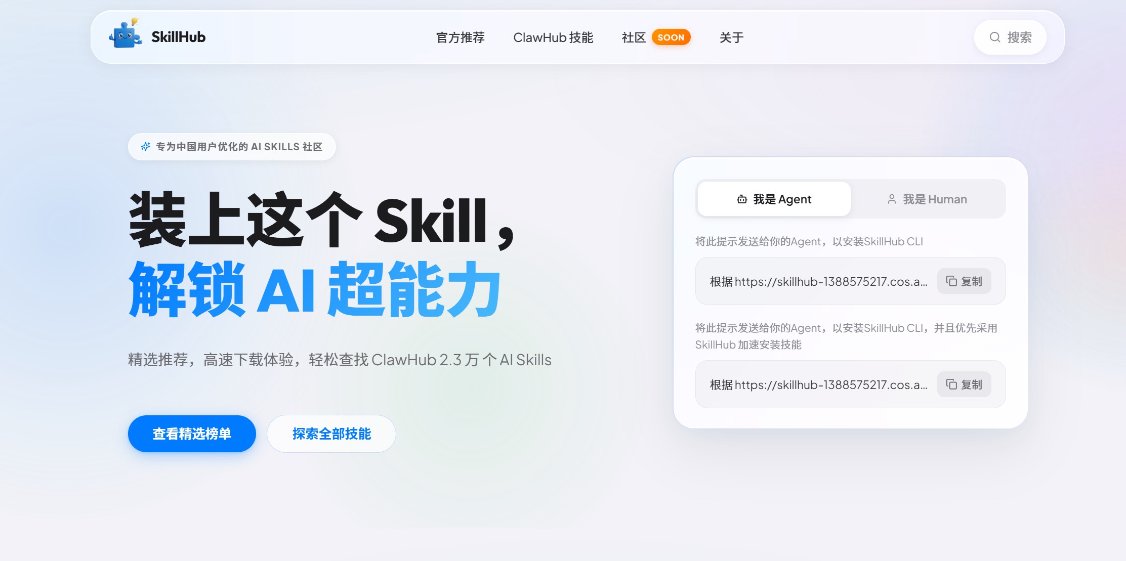 SkillHub平台首页