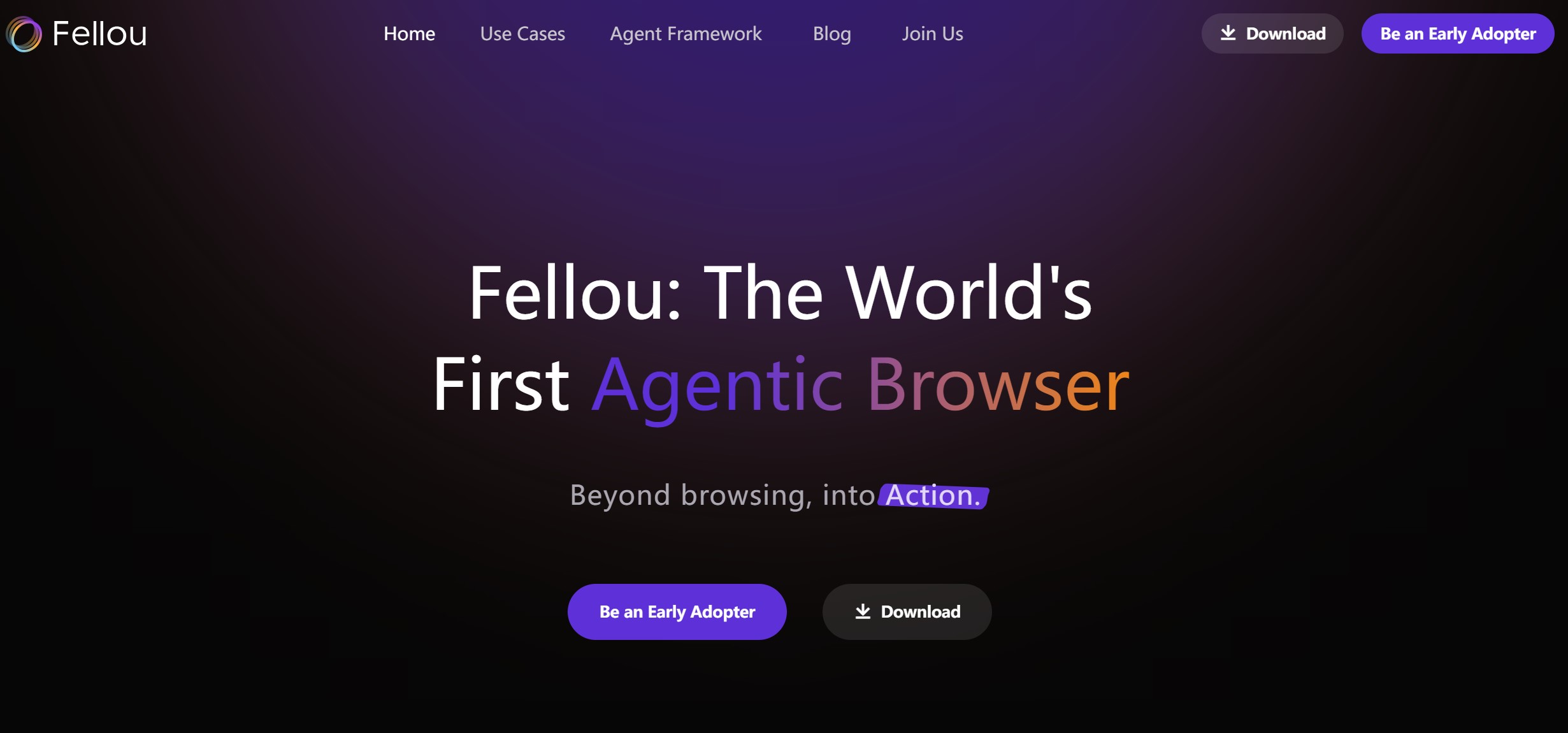 Fellou AI Agentic浏览器界面